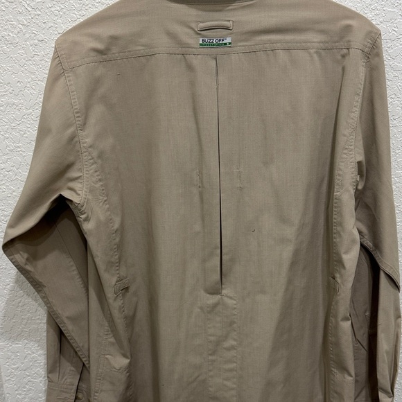 Exofficio BUZZ OFF Insect Repellent Apparel Khaki Button Down Shirt - Picture 6 of 7